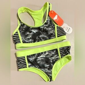 NWT. Kids Wonder Nation Neon and Black Bikini.